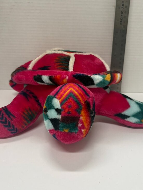 Other - Southwestern Geometric Plush Turtle Stuffed Animal Fuschia Tribal Pattern 12"